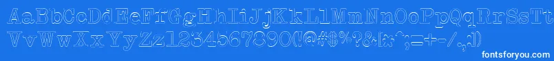 NeobulletinOutline Font – White Fonts on Blue Background