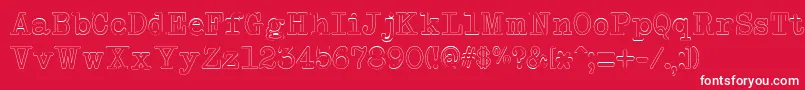 フォントNeobulletinOutline – 赤い背景に白い文字