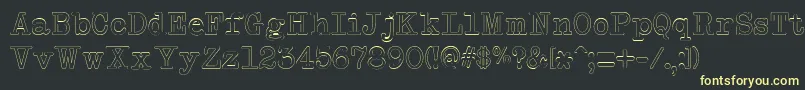 NeobulletinOutline Font – Yellow Fonts on Black Background