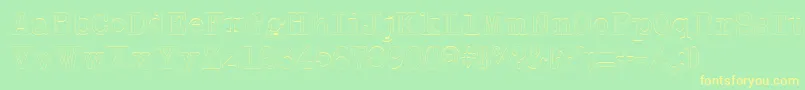 NeobulletinOutline Font – Yellow Fonts on Green Background