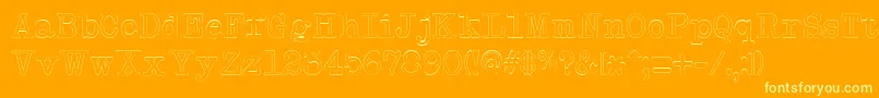 NeobulletinOutline Font – Yellow Fonts on Orange Background