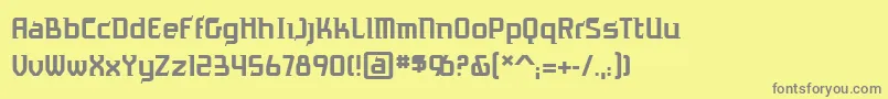 フォントAntigravbbReg – 黄色の背景に灰色の文字