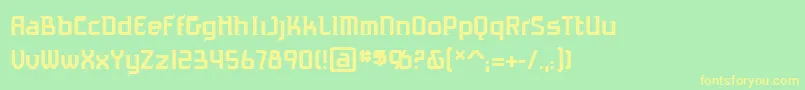 AntigravbbReg Font – Yellow Fonts on Green Background