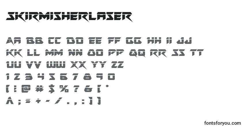 A fonte Skirmisherlaser – alfabeto, números, caracteres especiais
