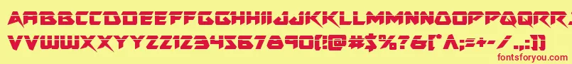 Skirmisherlaser Font – Red Fonts on Yellow Background