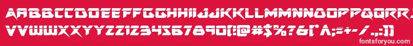 フォントSkirmisherlaser – 赤い背景に白い文字