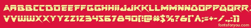 フォントSkirmisherlaser – 黄色の文字、赤い背景