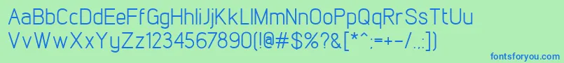 LintelRegular Font – Blue Fonts on Green Background