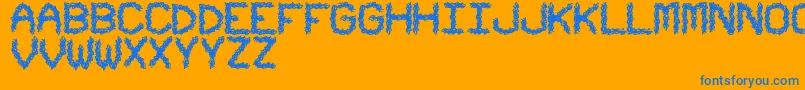 UrbanTribalStf-Schriftart – Blaue Schriften auf orangefarbenem Hintergrund