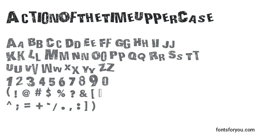 Schriftart ActionOfTheTimeUpperCase – Alphabet, Zahlen, spezielle Symbole