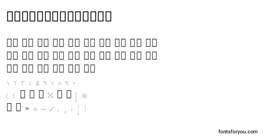 Шрифт BTawfigOutline – алфавит, цифры, специальные символы
