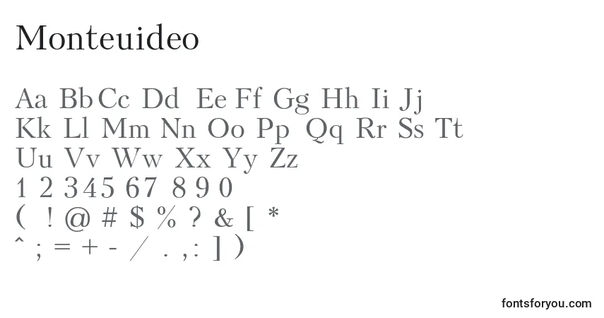 Schriftart Monteuideo – Alphabet, Zahlen, spezielle Symbole