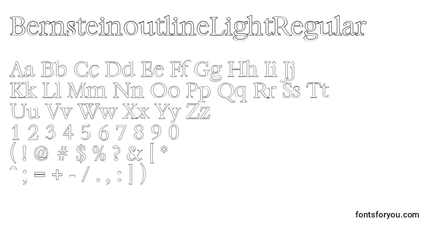 A fonte BernsteinoutlineLightRegular – alfabeto, números, caracteres especiais