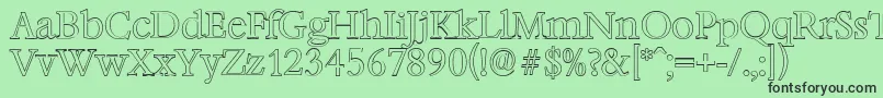 BernsteinoutlineLightRegular Font – Black Fonts on Green Background