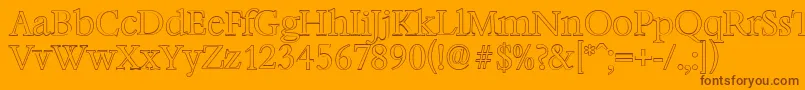 BernsteinoutlineLightRegular Font – Brown Fonts on Orange Background