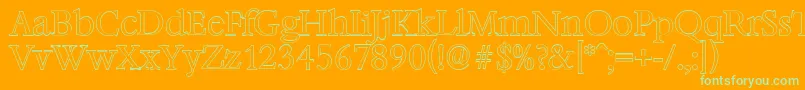 BernsteinoutlineLightRegular Font – Green Fonts on Orange Background