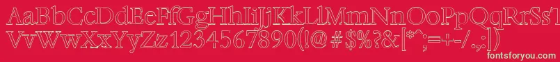 BernsteinoutlineLightRegular Font – Green Fonts on Red Background