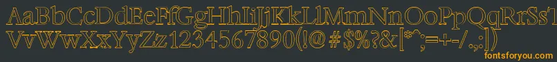 Шрифт BernsteinoutlineLightRegular – оранжевые шрифты на чёрном фоне