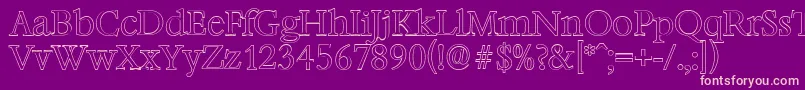 BernsteinoutlineLightRegular Font – Pink Fonts on Purple Background