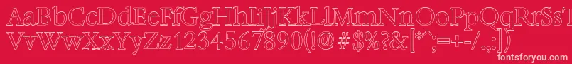 BernsteinoutlineLightRegular Font – Pink Fonts on Red Background