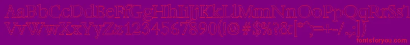 BernsteinoutlineLightRegular Font – Red Fonts on Purple Background