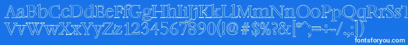 BernsteinoutlineLightRegular Font – White Fonts on Blue Background