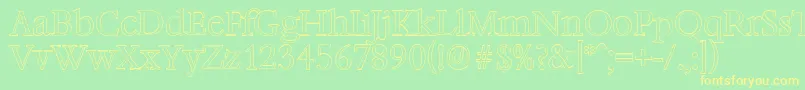 BernsteinoutlineLightRegular Font – Yellow Fonts on Green Background