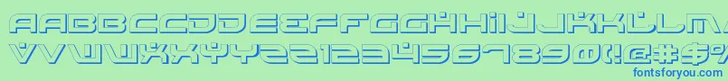 BattlefieldShadow Font – Blue Fonts on Green Background