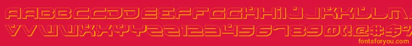 Fonte BattlefieldShadow – fontes laranjas em um fundo vermelho