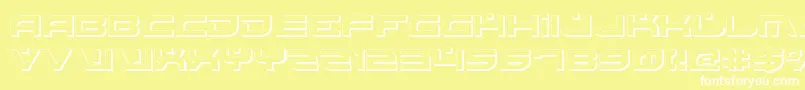 BattlefieldShadow-Schriftart – Weiße Schriften auf gelbem Hintergrund