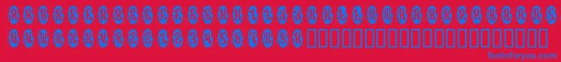 Decorette Font – Blue Fonts on Red Background