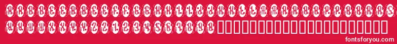 Decorette-Schriftart – Weiße Schriften auf rotem Hintergrund