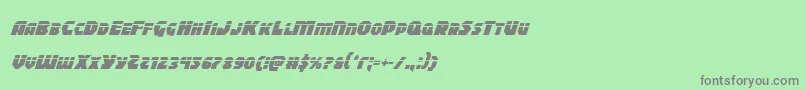 フォントBlitzstrikelaserital – 緑の背景に灰色の文字