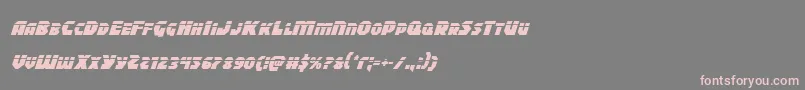 フォントBlitzstrikelaserital – 灰色の背景にピンクのフォント