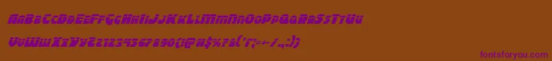 Blitzstrikelaserital Font – Purple Fonts on Brown Background