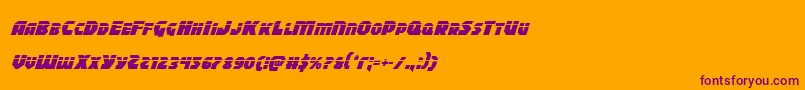 フォントBlitzstrikelaserital – オレンジの背景に紫のフォント