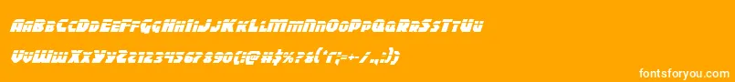 フォントBlitzstrikelaserital – オレンジの背景に白い文字