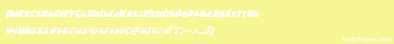 フォントBlitzstrikelaserital – 黄色い背景に白い文字