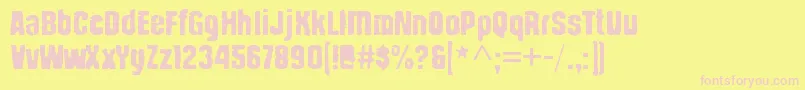 StructiawarRegular Font – Pink Fonts on Yellow Background