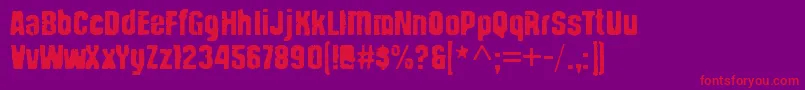 StructiawarRegular Font – Red Fonts on Purple Background