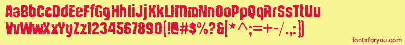 StructiawarRegular Font – Red Fonts on Yellow Background