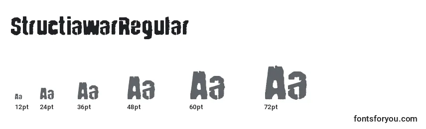Размеры шрифта StructiawarRegular