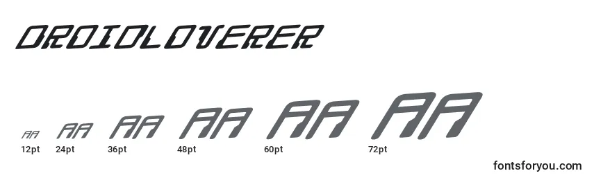 Размеры шрифта Droidloverer