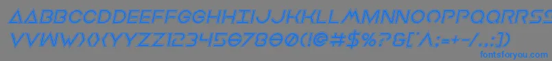 フォントEarthorbiteracadital – 灰色の背景に青い文字