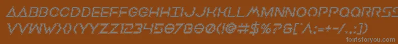 フォントEarthorbiteracadital – 茶色の背景に灰色の文字