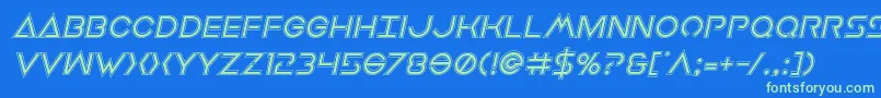 Шрифт Earthorbiteracadital – зелёные шрифты на синем фоне