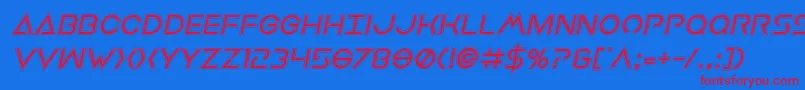 フォントEarthorbiteracadital – 赤い文字の青い背景