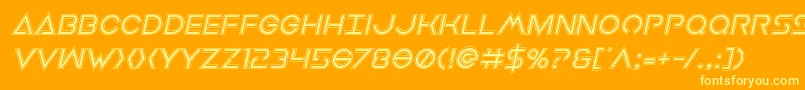 フォントEarthorbiteracadital – オレンジの背景に黄色の文字