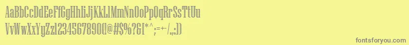 NiagaraEngraved-Schriftart – Graue Schriften auf gelbem Hintergrund