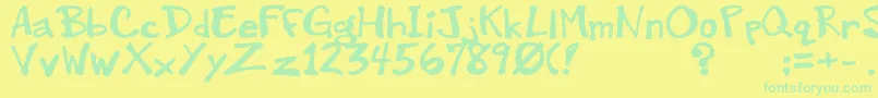 Greenwood-fontti – vihreät fontit keltaisella taustalla